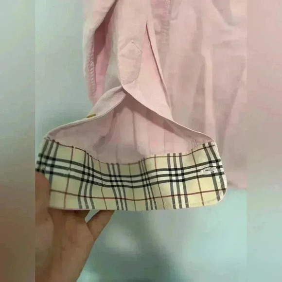 Burberry Mens Button Up Pink Long Sleeve Shirt Size Large - Picture 8 of 8